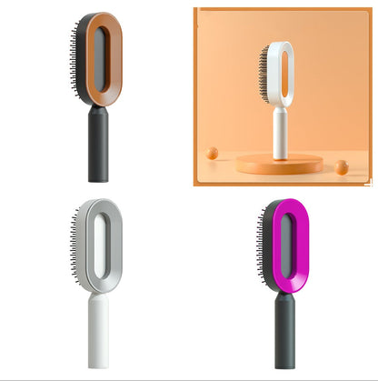 Self Cleaning Hair Brush For Women One-key Cleaning Hair Loss Airbag Massage Scalp Comb Anti-Static Hairbrush 