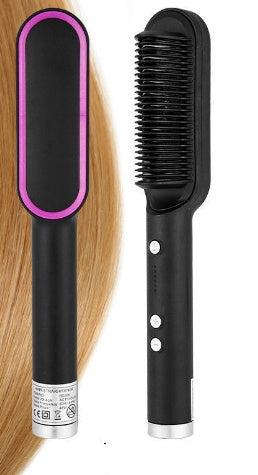 New 2 In 1 Hair Straightener Hot Comb Negative Ion Curling Tong Dual-purpose Electric Hair Brush 