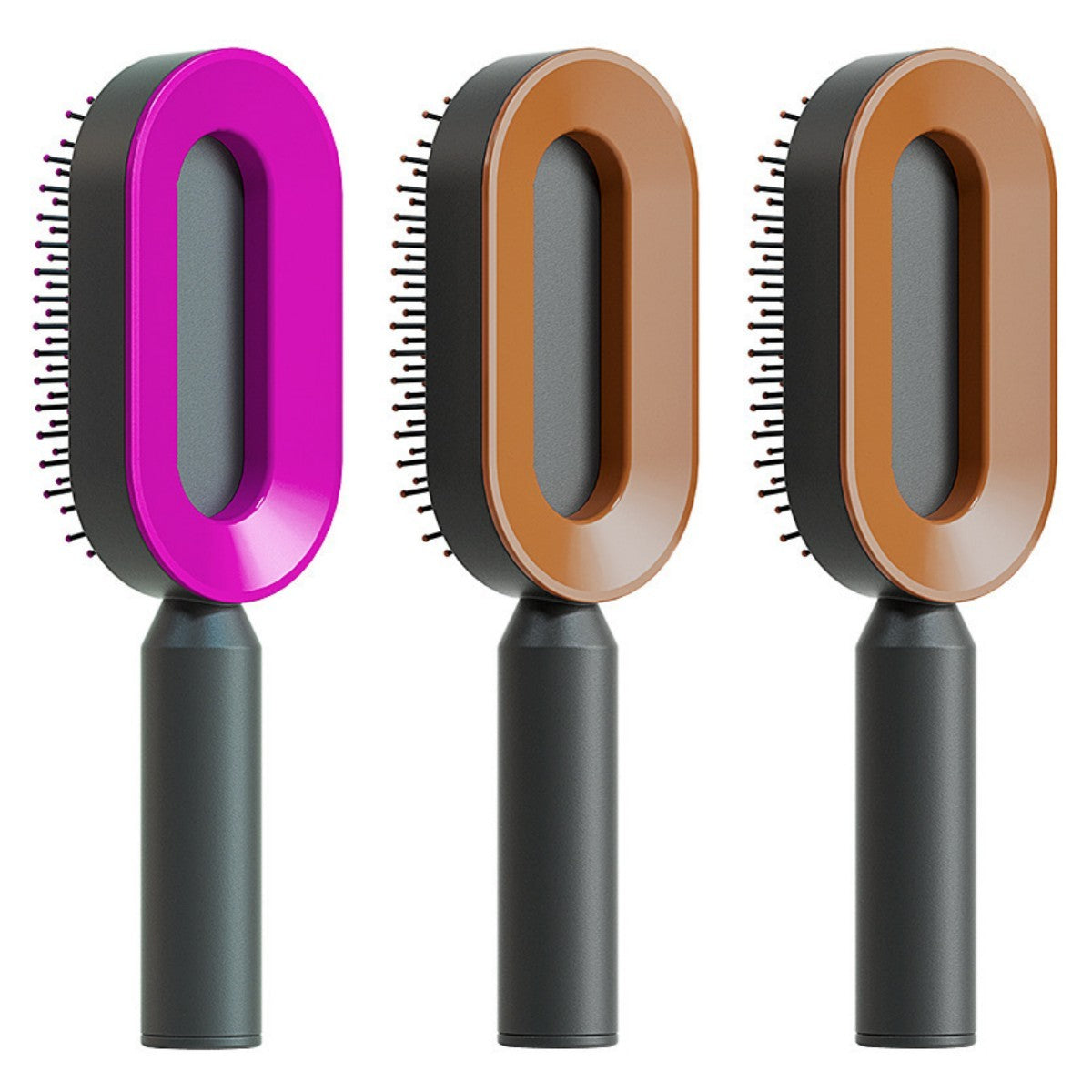 Self Cleaning Hair Brush For Women One-key Cleaning Hair Loss Airbag Massage Scalp Comb Anti-Static Hairbrush 