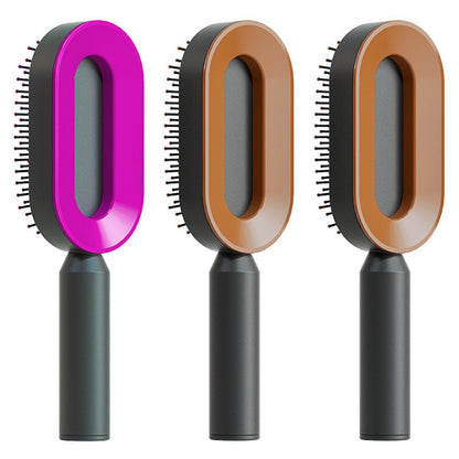Self Cleaning Hair Brush For Women One-key Cleaning Hair Loss Airbag Massage Scalp Comb Anti-Static Hairbrush 