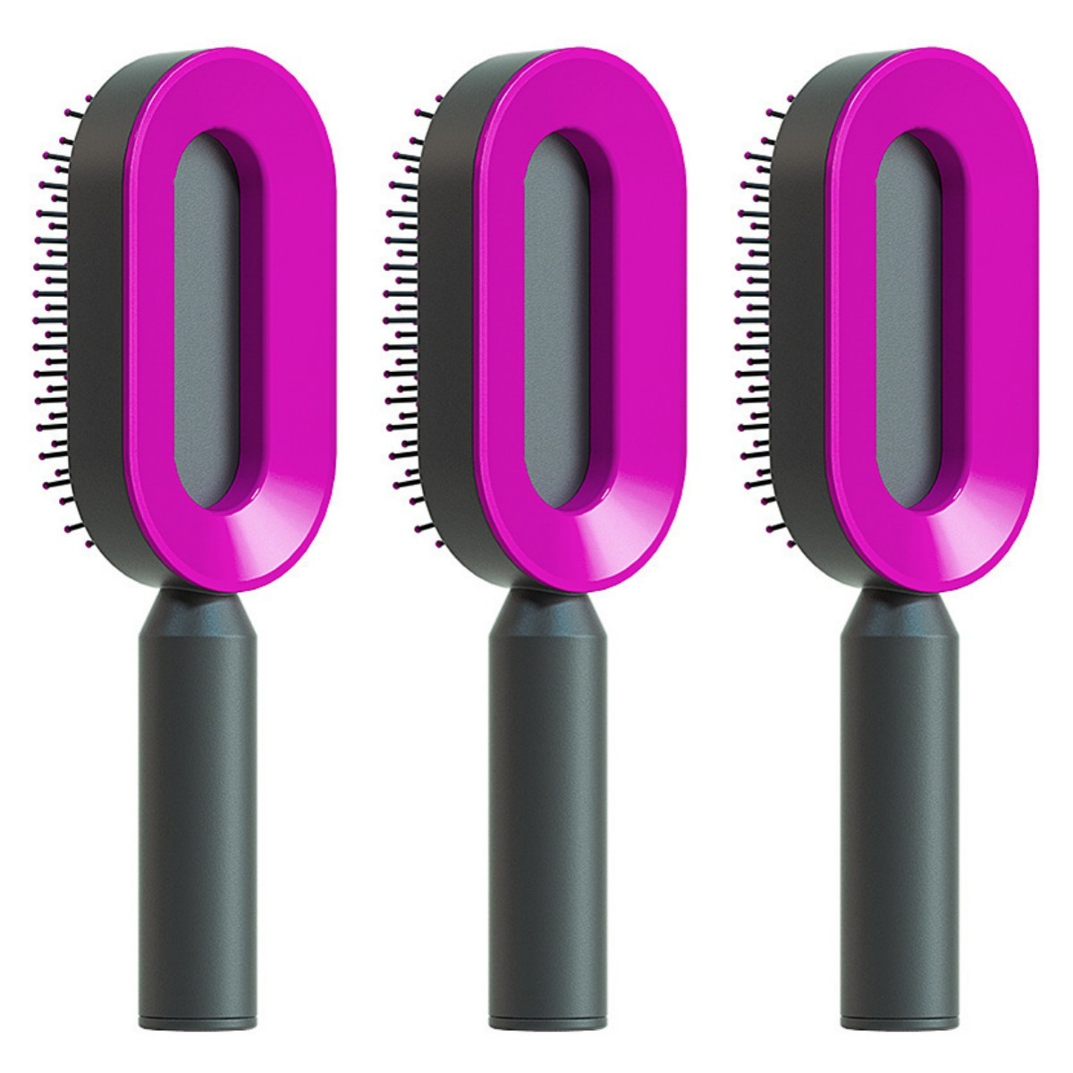 Self Cleaning Hair Brush For Women One-key Cleaning Hair Loss Airbag Massage Scalp Comb Anti-Static Hairbrush 