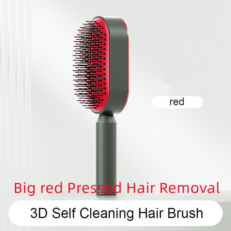 Self Cleaning Hair Brush For Women One-key Cleaning Hair Loss Airbag Massage Scalp Comb Anti-Static Hairbrush 