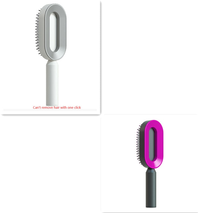 Self Cleaning Hair Brush For Women One-key Cleaning Hair Loss Airbag Massage Scalp Comb Anti-Static Hairbrush 