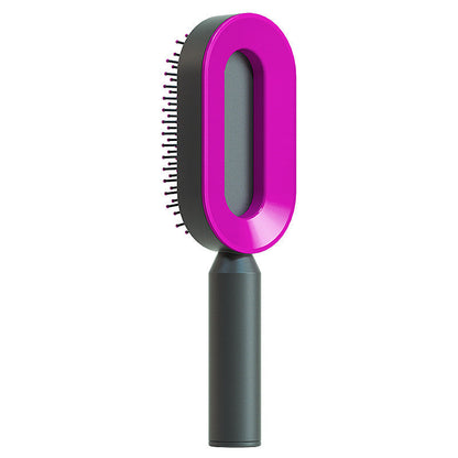 Self Cleaning Hair Brush For Women One-key Cleaning Hair Loss Airbag Massage Scalp Comb Anti-Static Hairbrush 